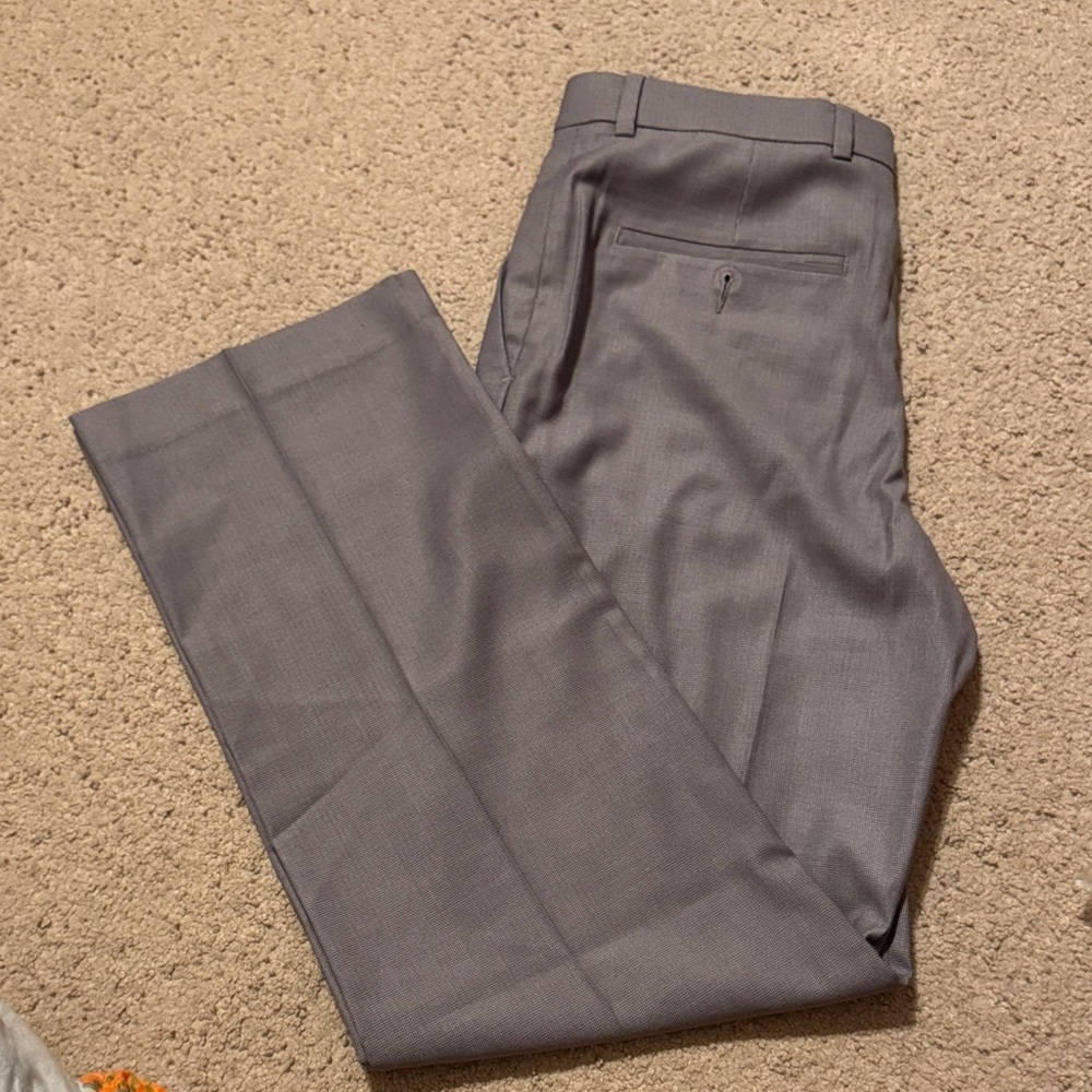 Gray Dress Pants - Classic Flat Front
